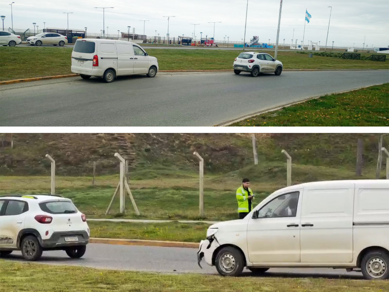 Choque en rotonda del avión involucró a vehículo chileno