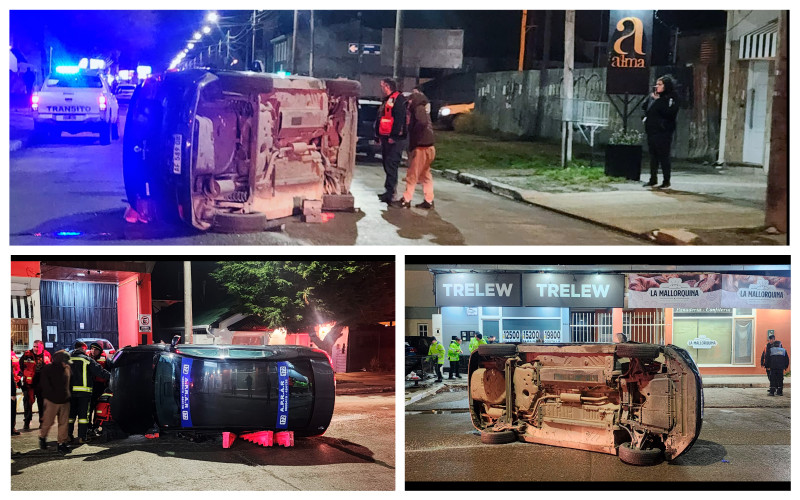 Conductor de remis volcó en calle Viedma del B° Mutual