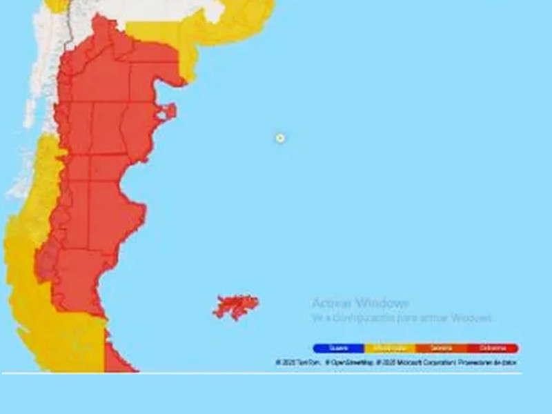 Continúa doble alerta amarilla por lluvia y viento en TDF