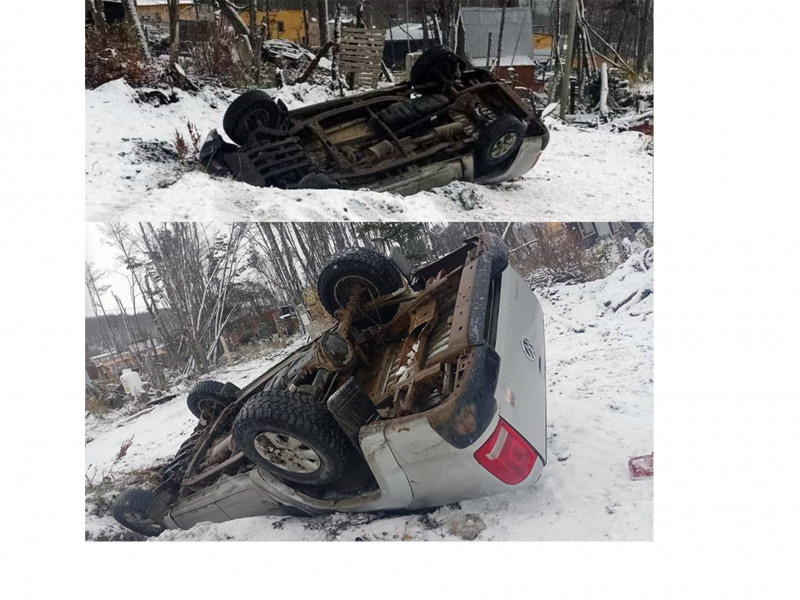 Despiste y vuelco en Barrio Andorra de Ushuaia