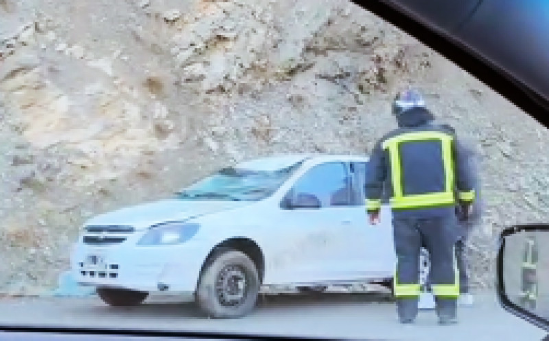 Despiste y vuelco en KM 3018 de Ruta Nacional N° 3