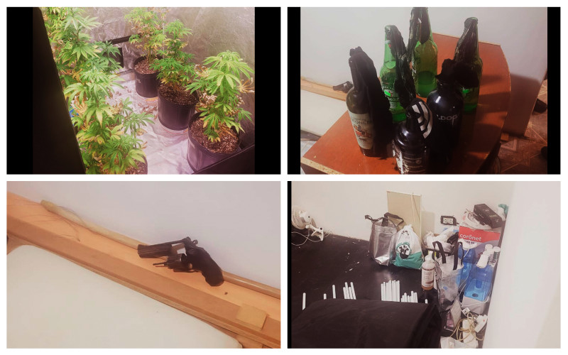 Empleado municipal con armas, drogas y molotov