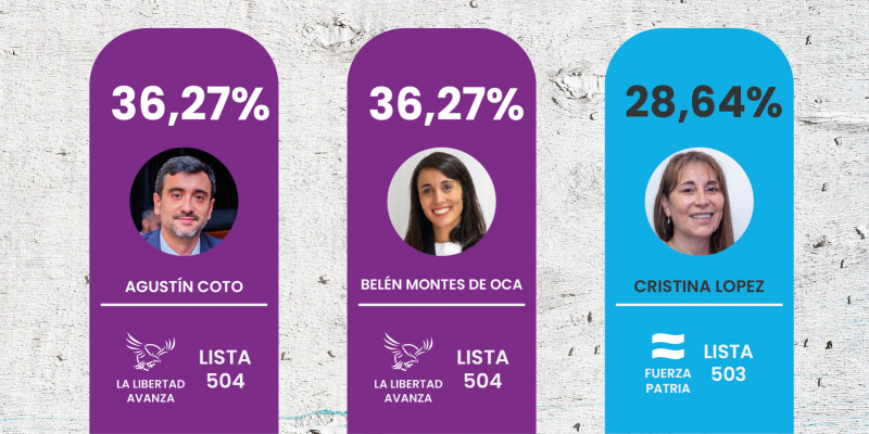 Resultados provisorios para Senadores en Tierra del Fuego