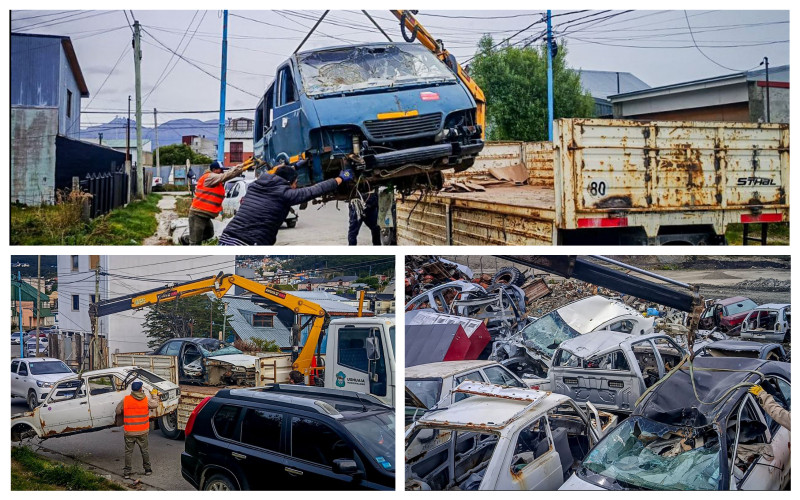 Retiraron chatarra y autos abandonados en Ushuaia