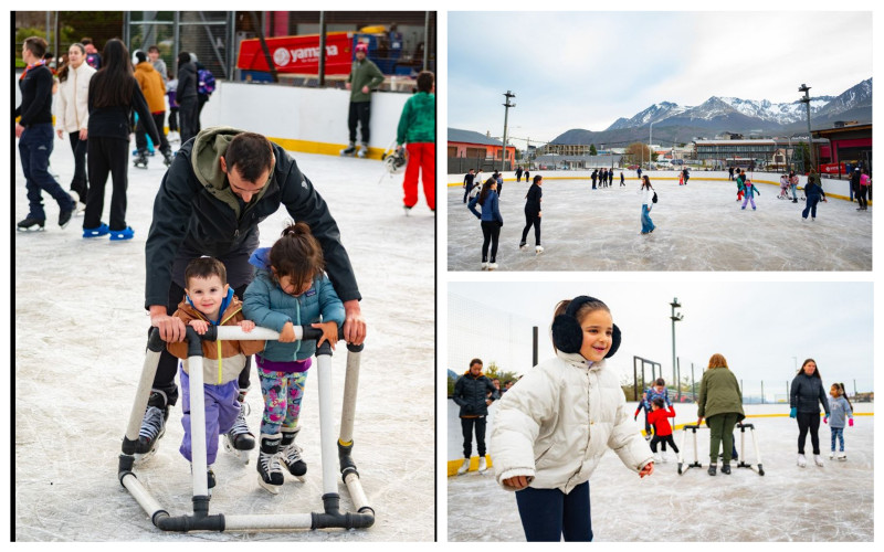 Se inauguró pista de patinaje sobre hielo en Ushuaia