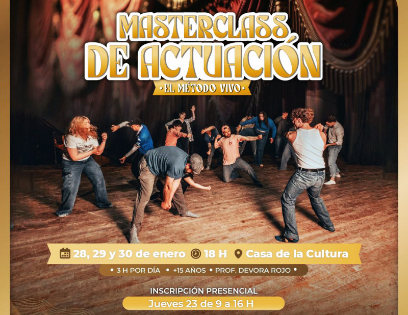 Se realizará una Masterclass de actuación "Método Vivo"