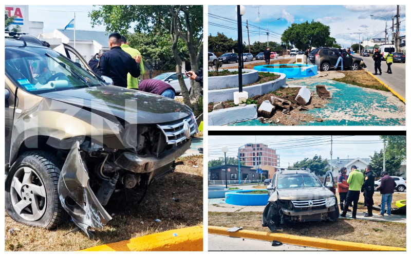 Se subió al boulevard y chocó contra un cantero