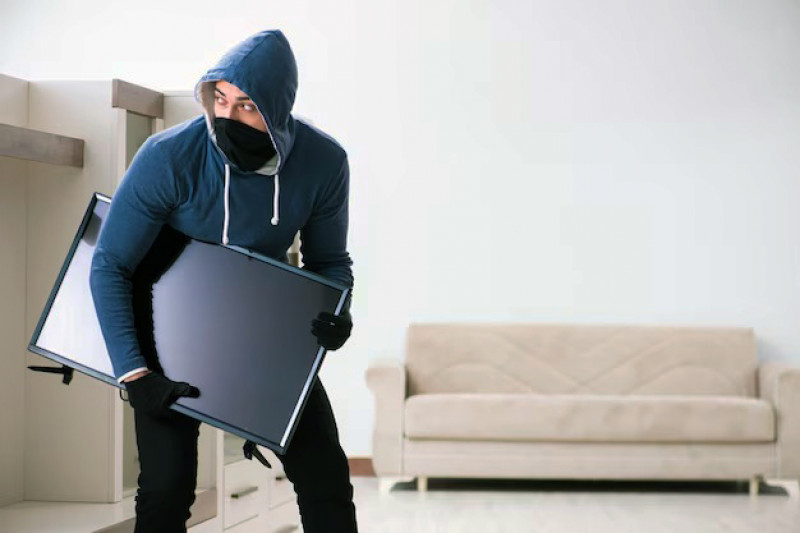 Sujeto fue sorprendido robando un TV a su suegra