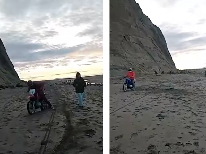 Viralizan video de motos circulando en Cabo Domingo